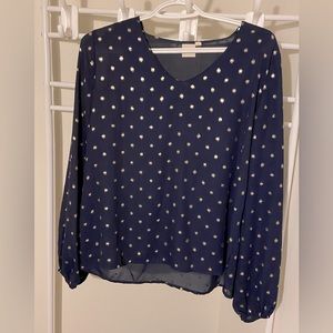 Kaleigh Navy and Metallic Blouse